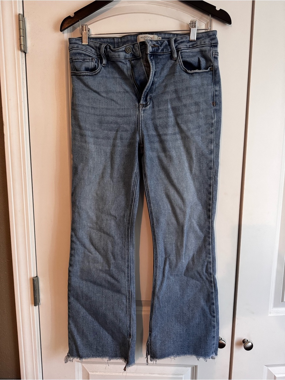 Crop Flare Jeans in Light Blue - Women